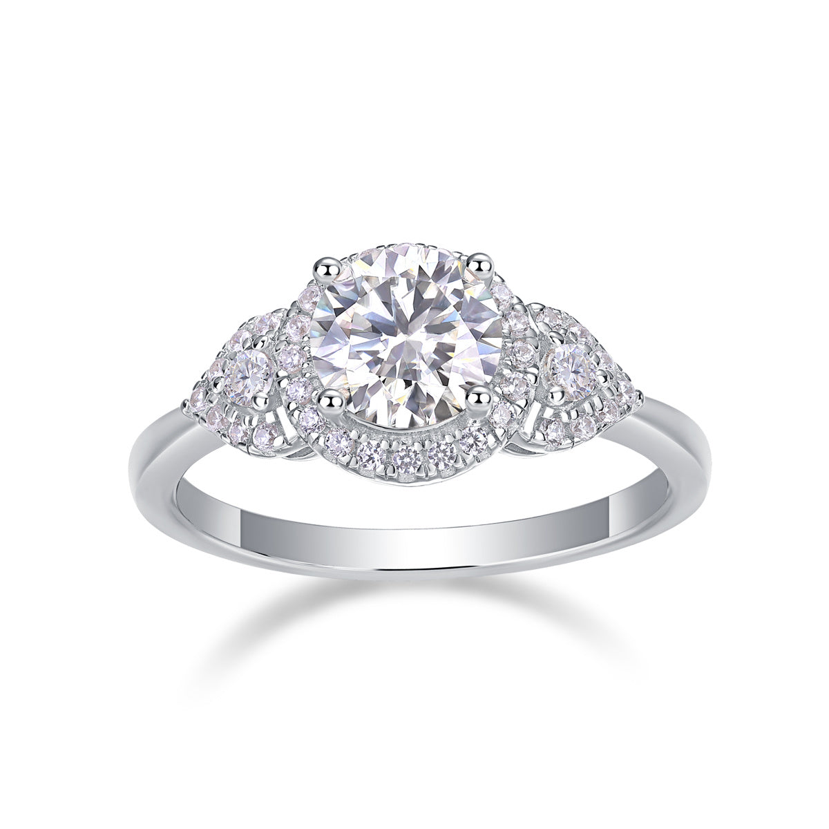 Luxury Large Diamond Wedding Ring With Moissanite Silver Ring